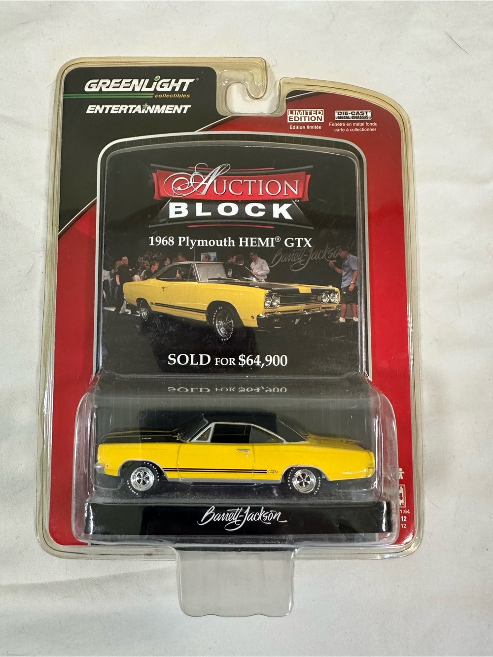 Greenlight Entertainment Auction Block 1968 Plymouth HEMI GTX Barrett-Jackson